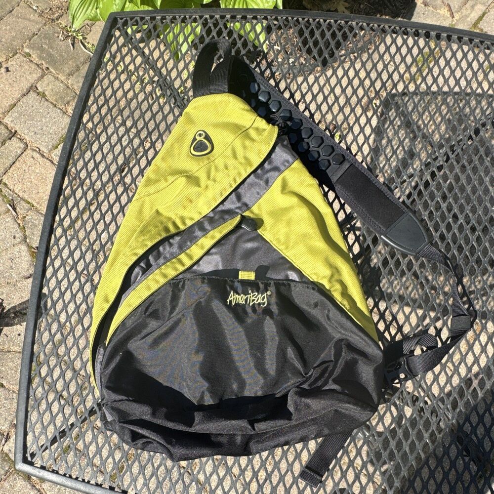 AmeriBag Green Black Gray Crossbody Sling Bag Zip Closure Inner Outer Pockets